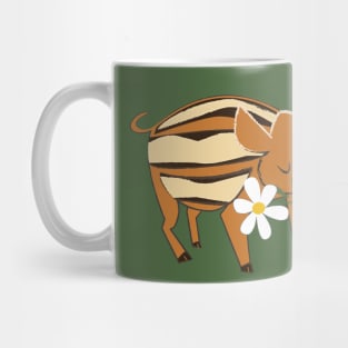 Little boar with a flower #4 Mug